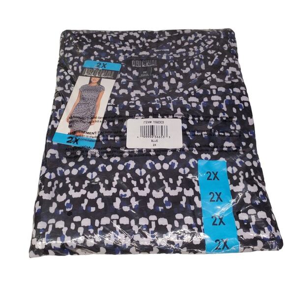 Nicole Miller Wrap Dress Size 2X Lightweight Dress in Black and Blue - Picture 7 of 8